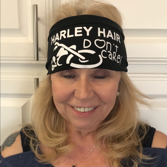 Headband  “ Harley Hair Don’t Care “ Black - Picture 2 of 5